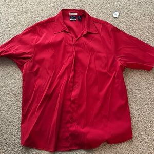 Red button blouse